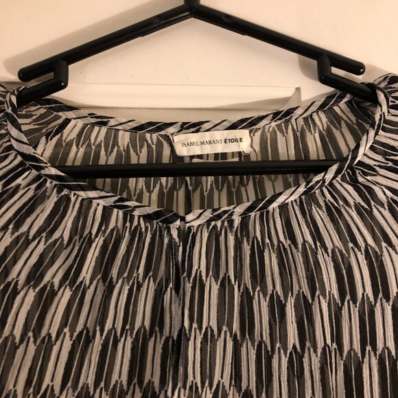 Isabel Marant Etoile Patterned Silk Blouse, size 42 - Picture 3 of 7